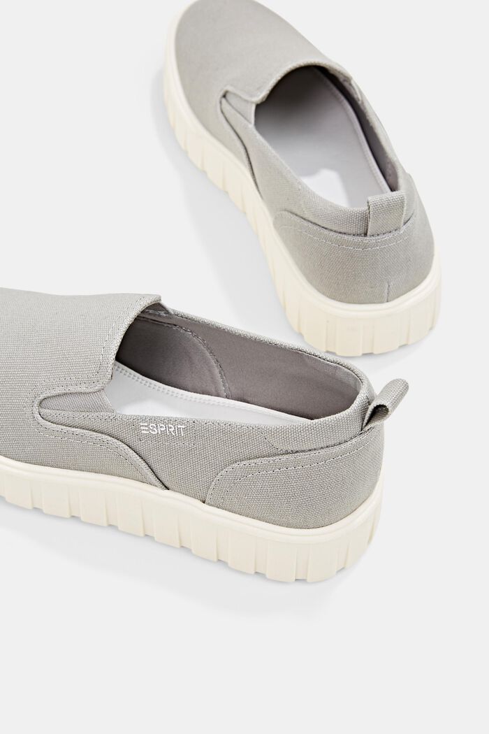 Slip-on trainers with a platform sole, GREY, detail image number 5