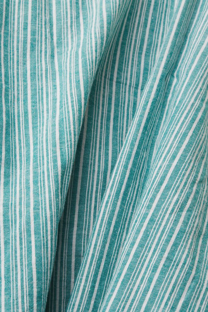 Striped shirt with linen, EMERALD GREEN, detail image number 5