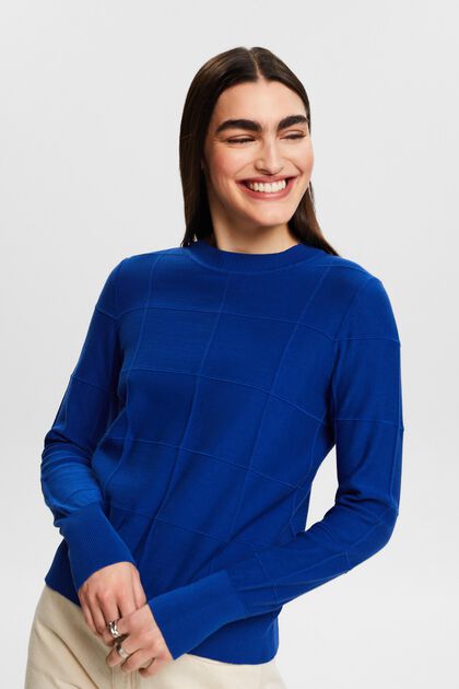 Textured Tonal Grid Sweater