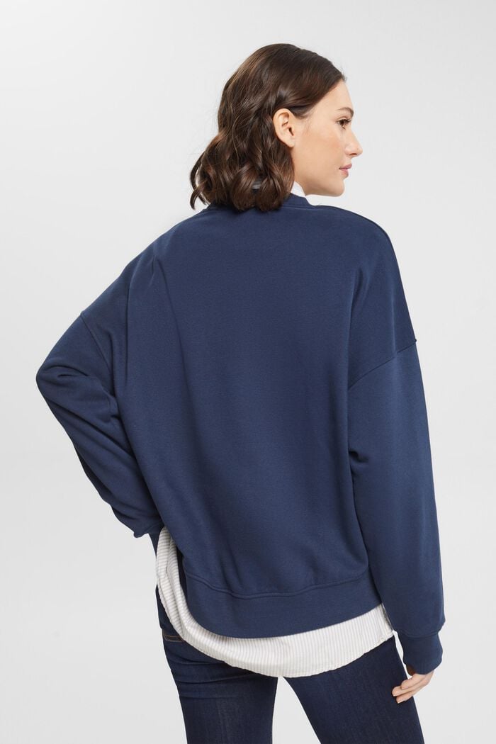 Sweatshirt with embroidered sleeve logo, NAVY, detail image number 3
