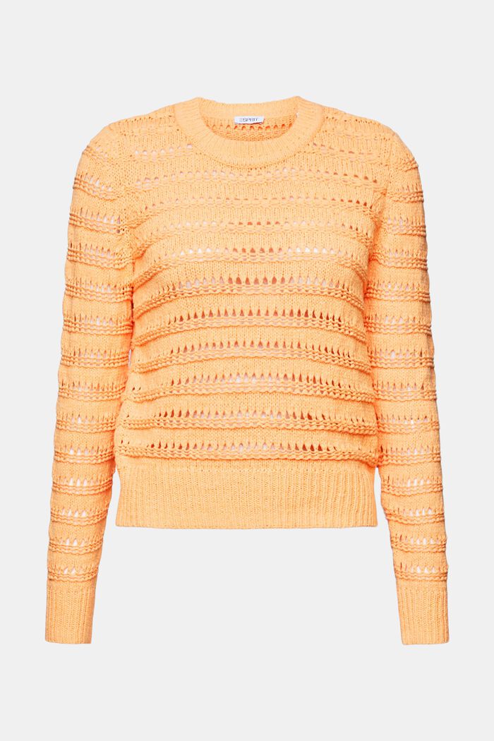 Open-Knit Sweater, PASTEL ORANGE, detail image number 5