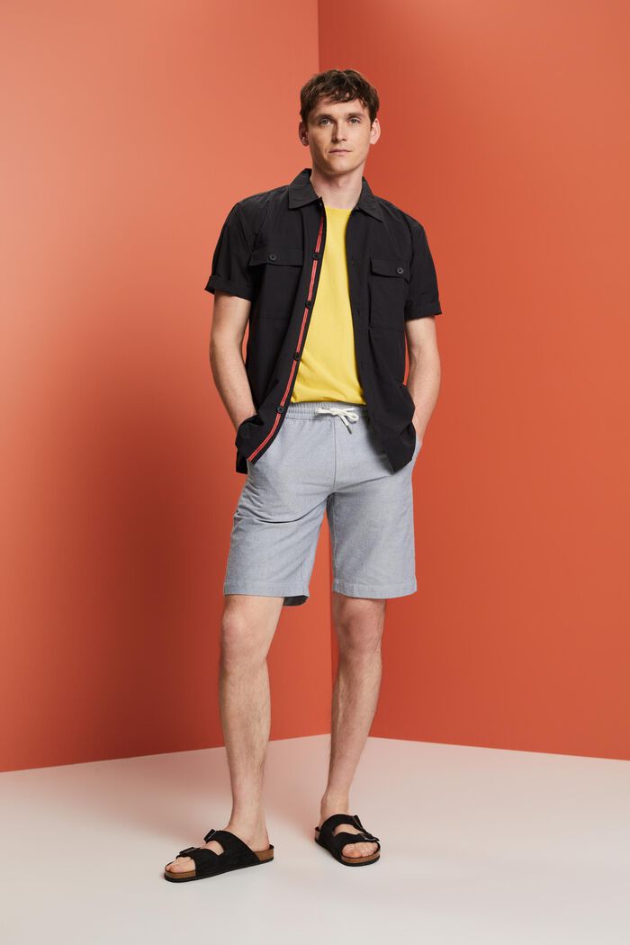 Pull-on twill shorts, 100% cotton, NAVY, detail image number 1