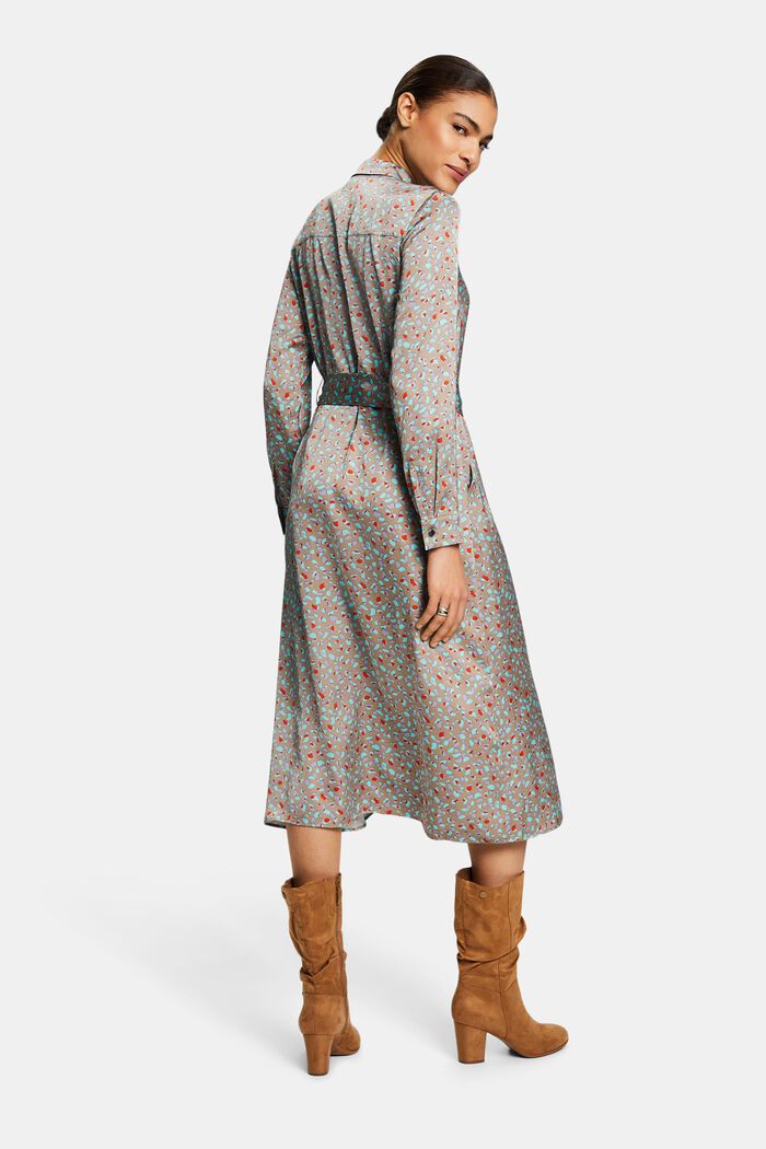 Printed Satin Midi Dress, LIGHT TAUPE, detail image number 2