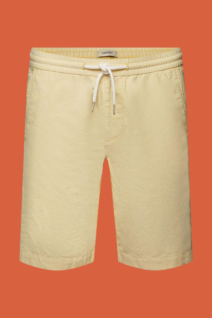 Pull-on twill shorts, 100% cotton, DUSTY YELLOW, detail image number 7