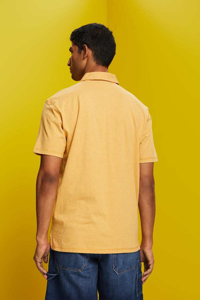 Cotton Jersey Polo Shirt, SUNFLOWER YELLOW, detail image number 3