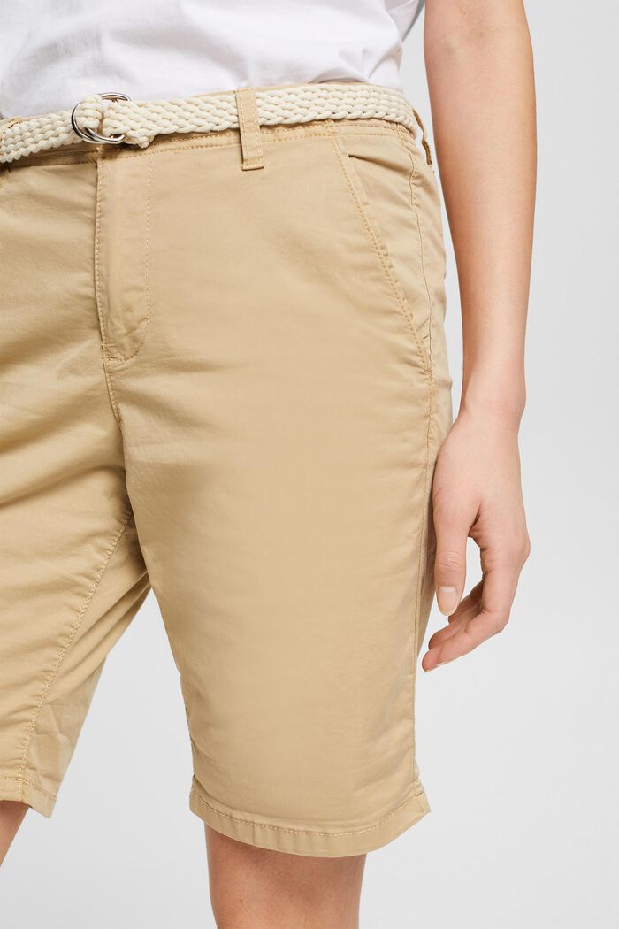 Shorts with woven belt, SAND, detail image number 0