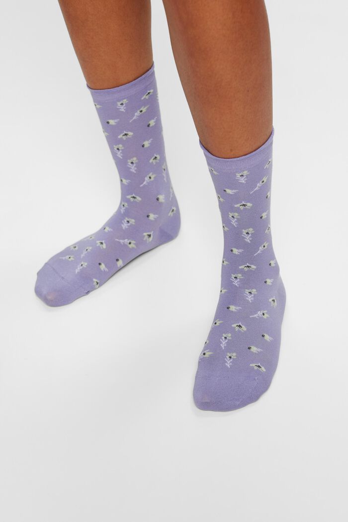 2-Pack Floral Knit Socks, THIMBLE, detail image number 1