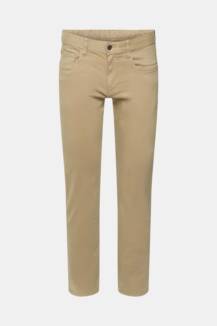 Slim fit trousers, organic cotton, PALE KHAKI, detail image number 5