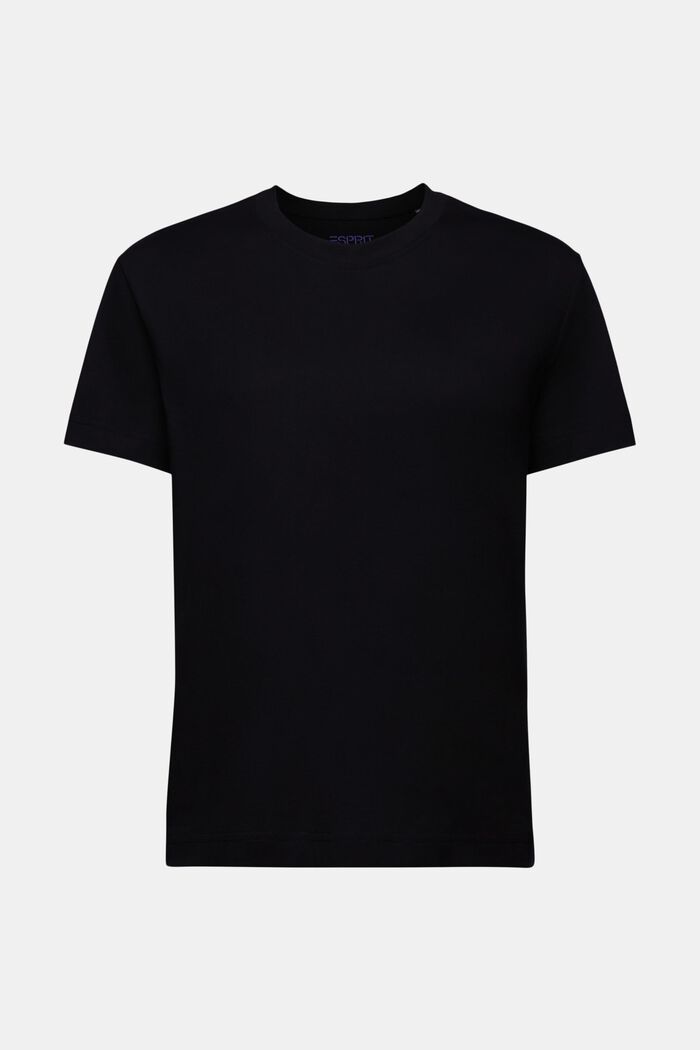 Pima Cotton Crewneck T-Shirt, BLACK, detail image number 6