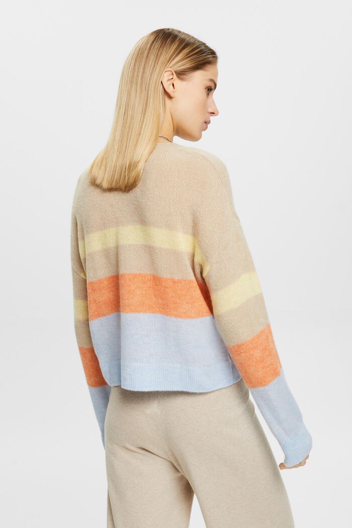 Striped knitted jumper, LIGHT TAUPE, detail image number 3