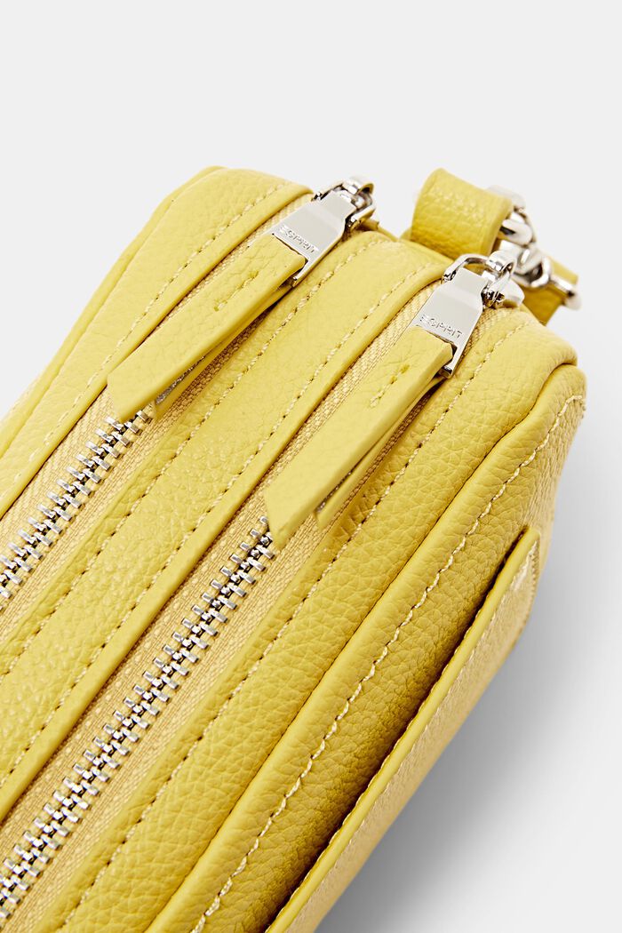 Small faux leather shoulder bag, YELLOW, detail image number 1