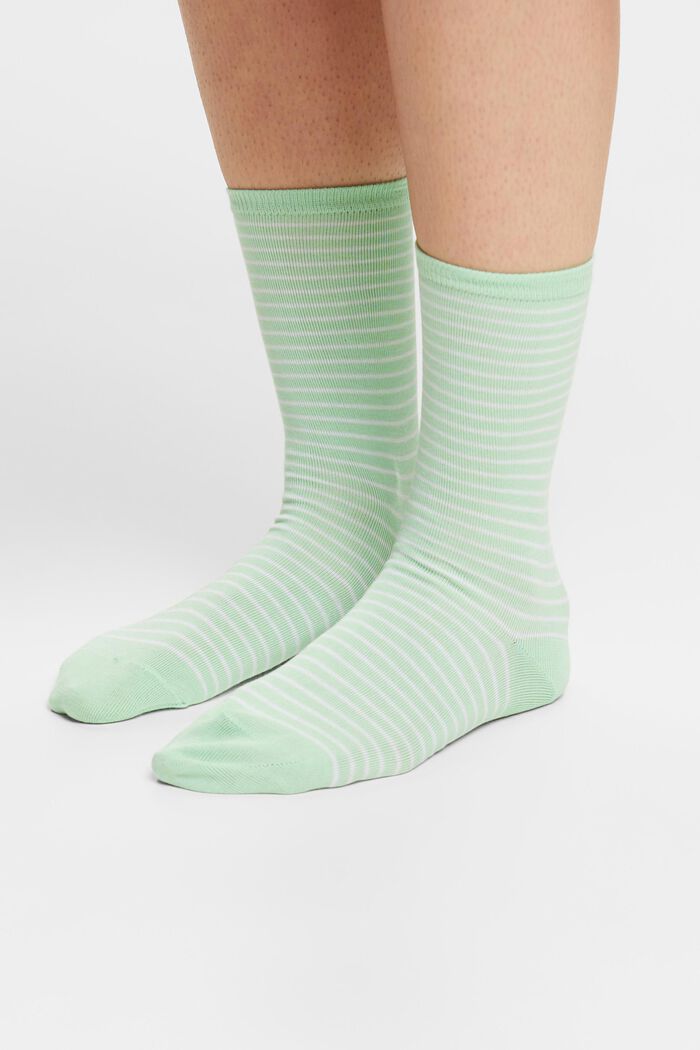 2-Pack Striped Chunky Knit Socks, GREEN/MINT, detail image number 1