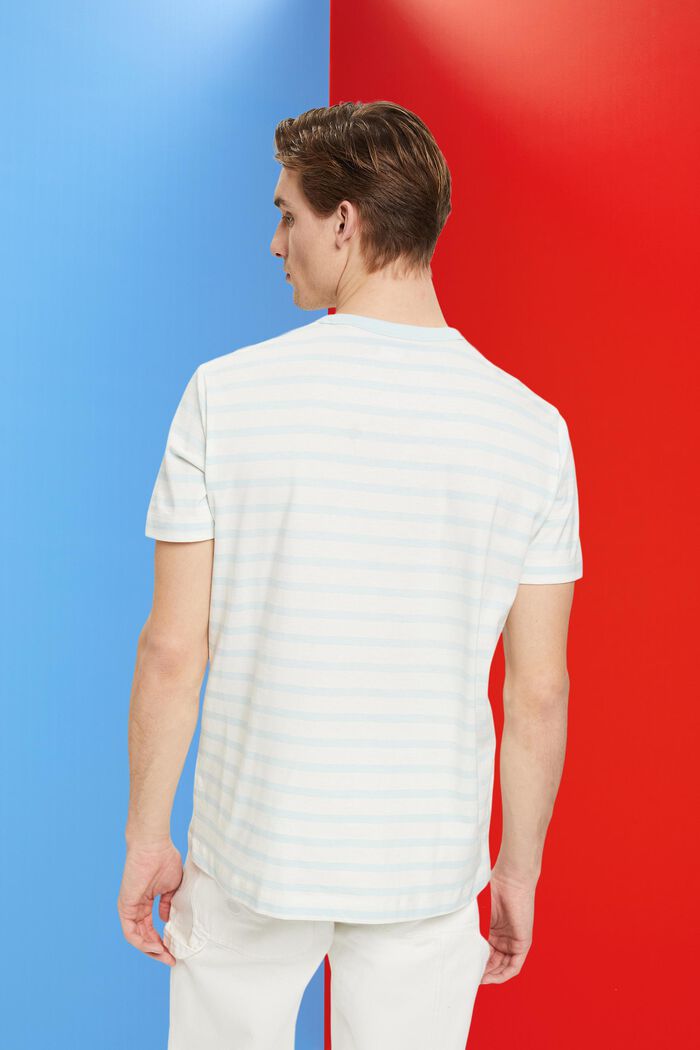 Striped sustainable cotton t-shirt, LIGHT AQUA GREEN, detail image number 3