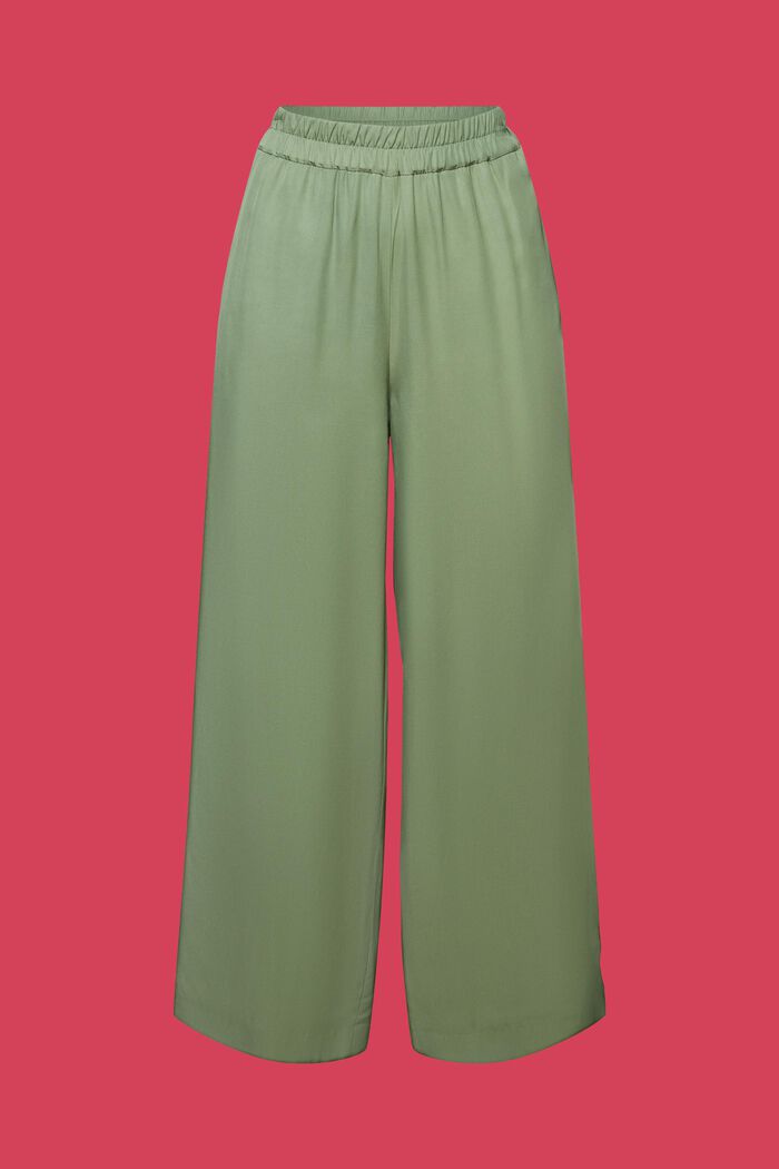 Twill pull-on culotte, PALE KHAKI, detail image number 7