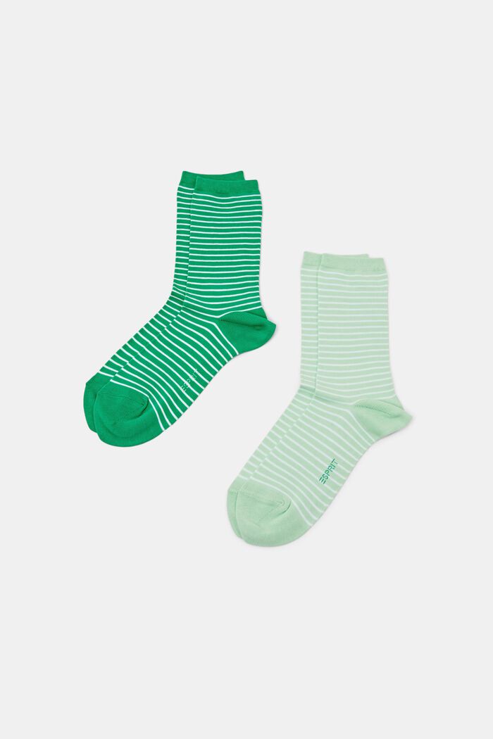 2-Pack Striped Chunky Knit Socks, GREEN/MINT, detail image number 0