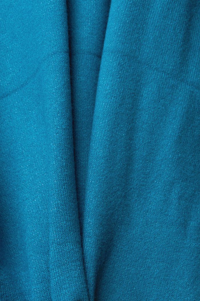 Hooded knit jumper, TEAL BLUE, detail image number 1