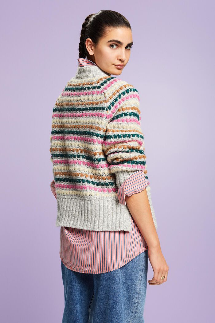 Cotton-Wool Blend Sweater, LIGHT GREY, detail image number 3