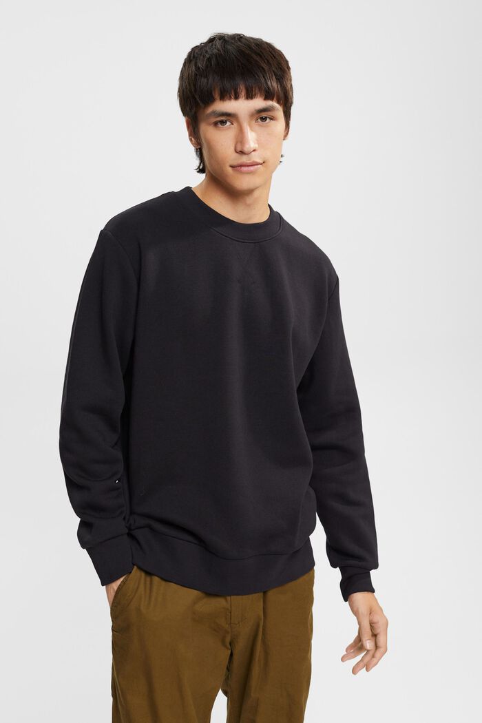 Recycled: plain-coloured sweatshirt, BLACK, detail image number 0