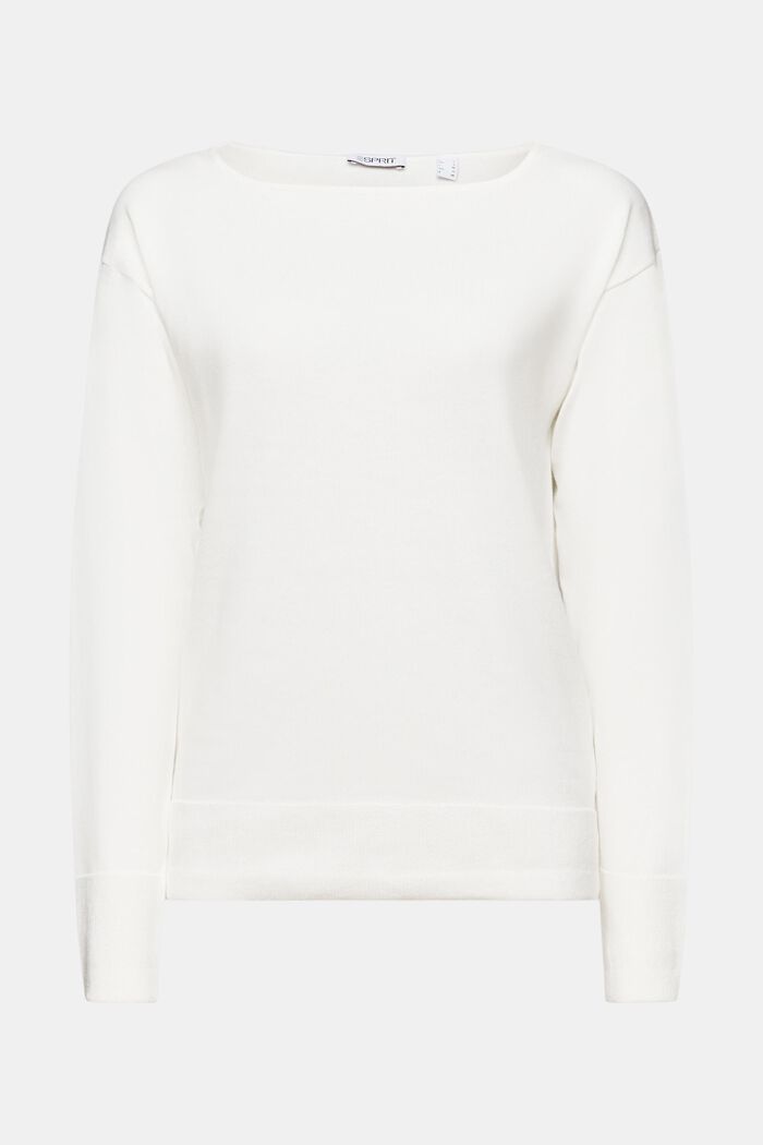 Boatneck Sweater, OFF WHITE, detail image number 5