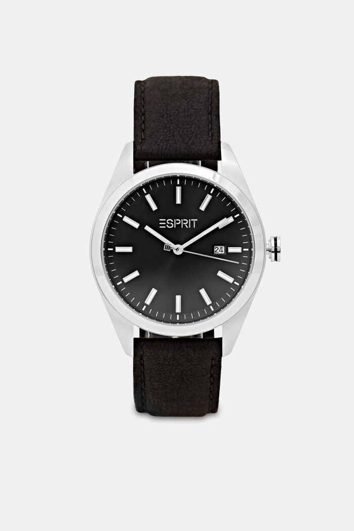 Vegan: stainless steel watch with a date display