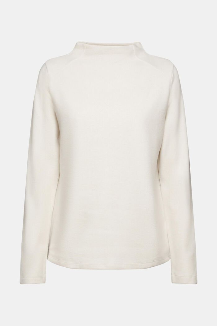 High-necked long-sleeved top, OFF WHITE, detail image number 7