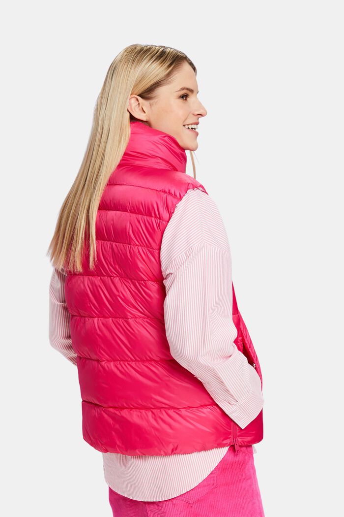 Padded Water-Repellent Vest, PINK FUCHSIA, detail image number 2