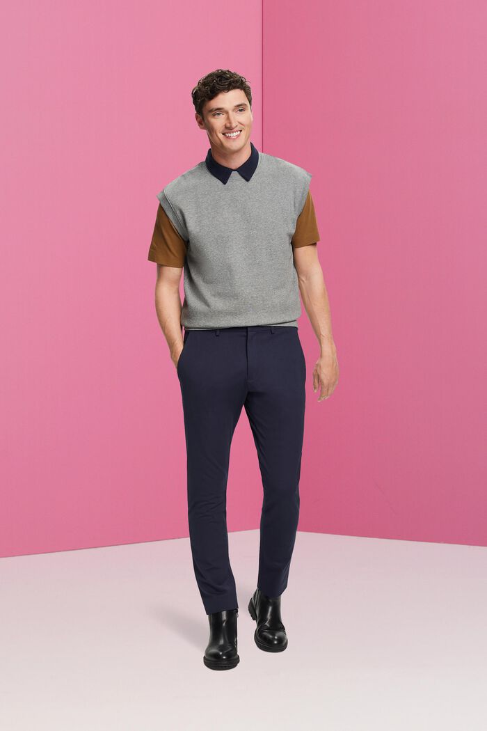 Piqué jersey suit trousers, NAVY, detail image number 1
