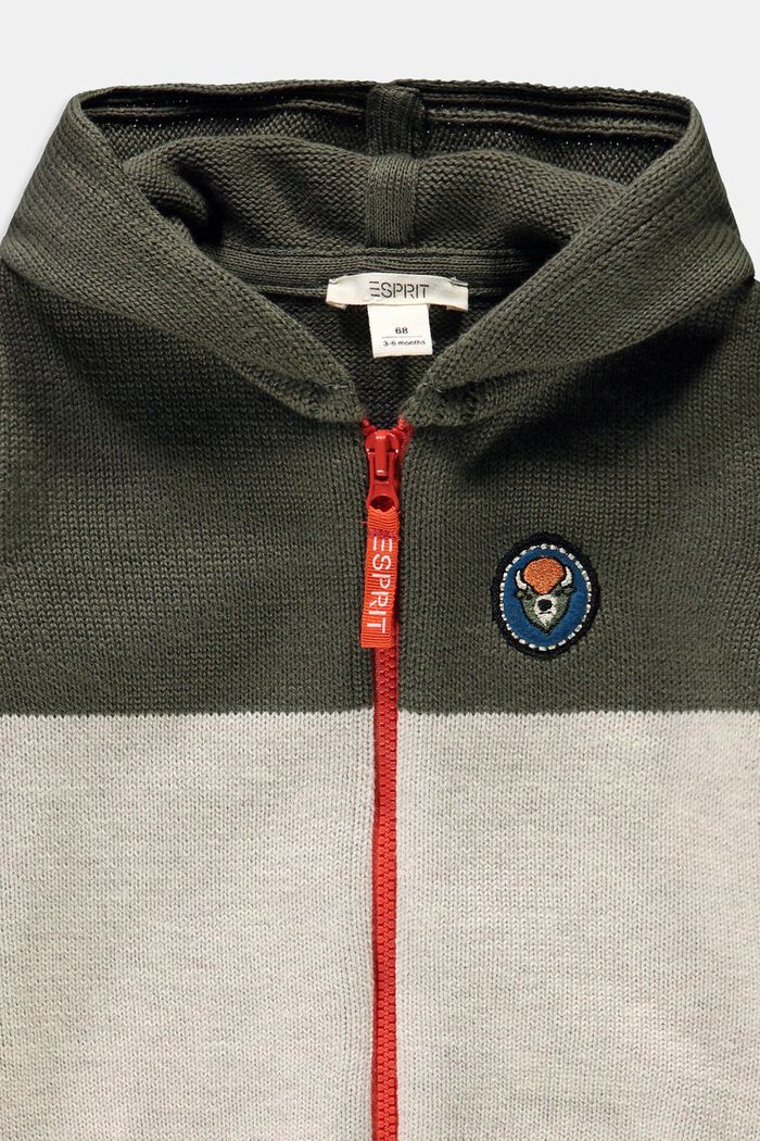 Knitted zip-up hoodie, FOREST, detail image number 2
