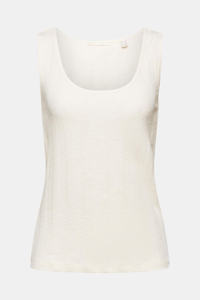Textured rib effect cotton vest top, LIGHT TAUPE, detail image number 6