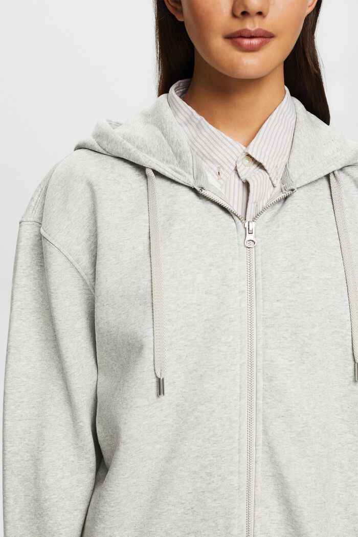 Recycled: oversized zipper hoodie, LIGHT GREY, detail image number 2