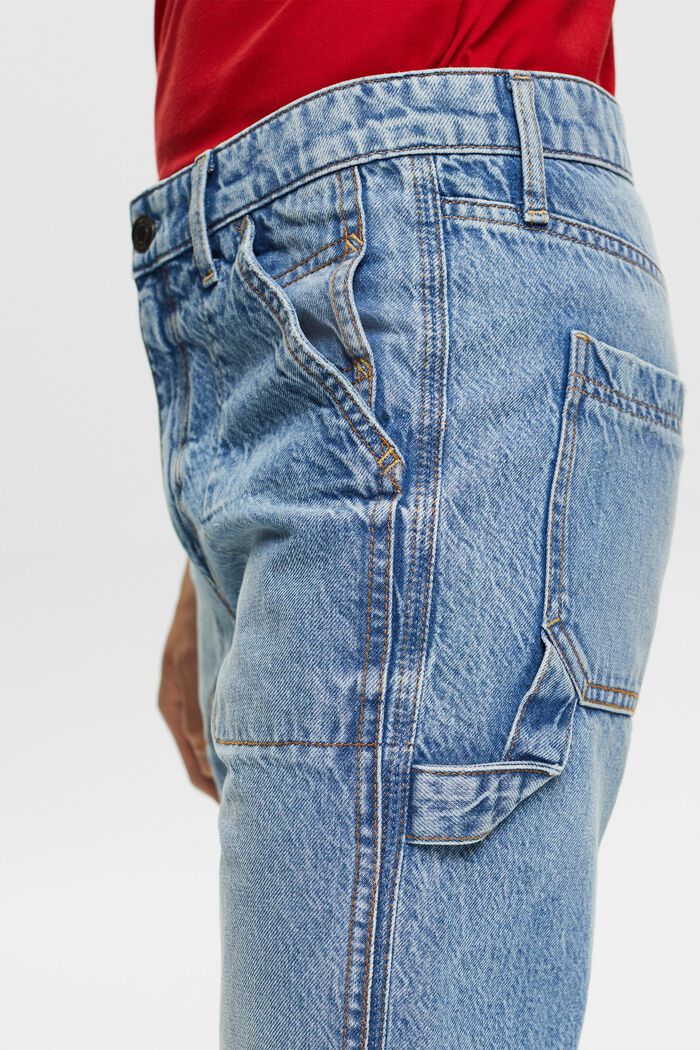 Mid-Rise Straight Carpenter Jeans, BLUE LIGHT WASHED, detail image number 4