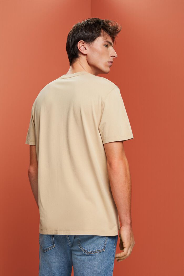 Garment-dyed jersey t-shirt, 100% cotton, SAND, detail image number 3