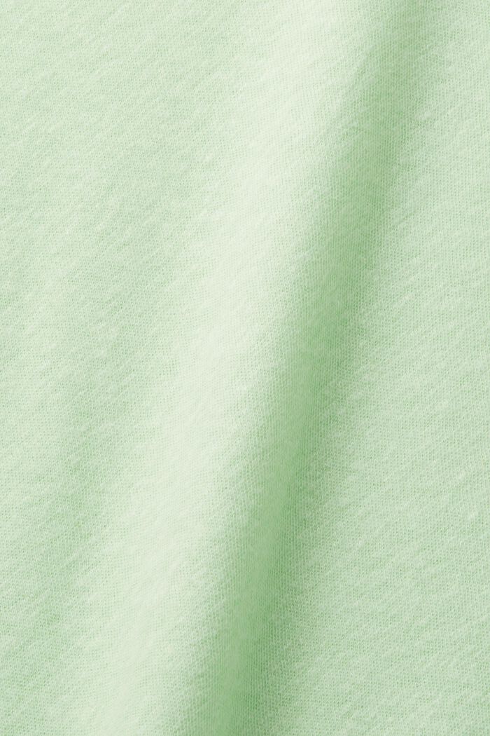 Cotton and linen blended t-shirt, CITRUS GREEN, detail image number 4