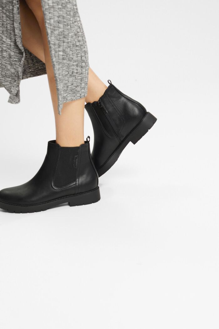 Faux leather ankle boots