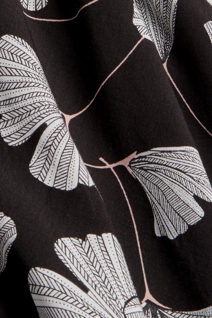 Pyjama bottoms with a gingko print, LENZING™ ECOVERO™, BLACK, detail image number 4