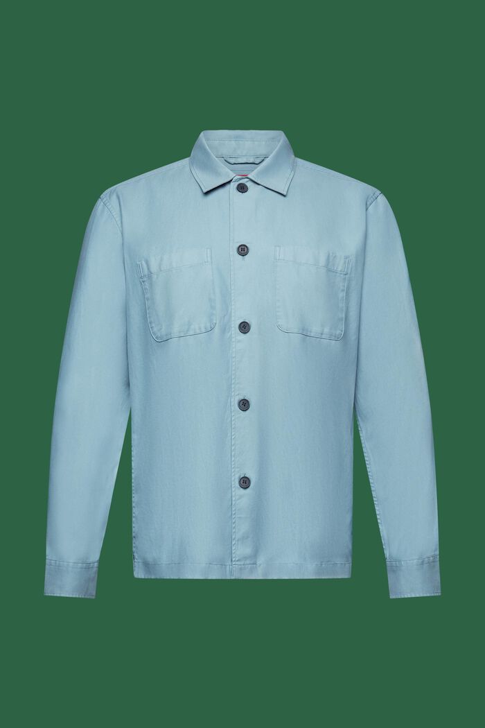 Twill Button Down Shirt, TEAL BLUE, detail image number 7