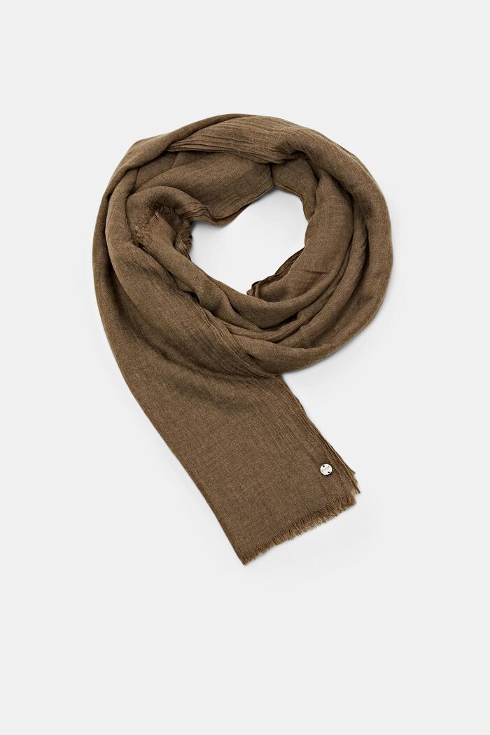 Scarf with crinkle effect, LIGHT KHAKI, detail image number 0