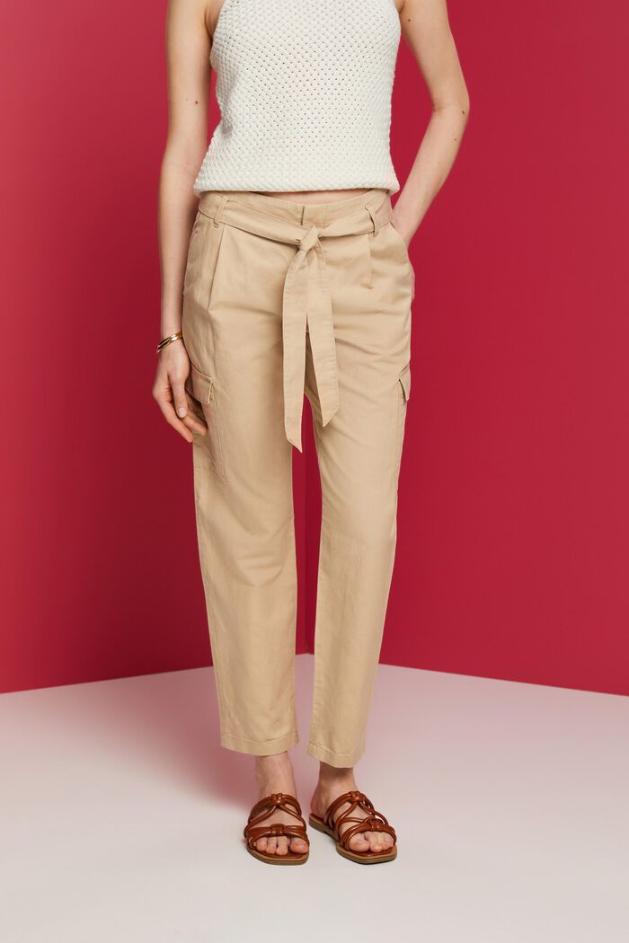 Cargo trousers with a belt, SAND, detail image number 0
