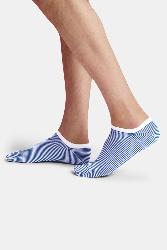 2-Pack Striped Ankle Socks, BLUE/BLACK, detail image number 1