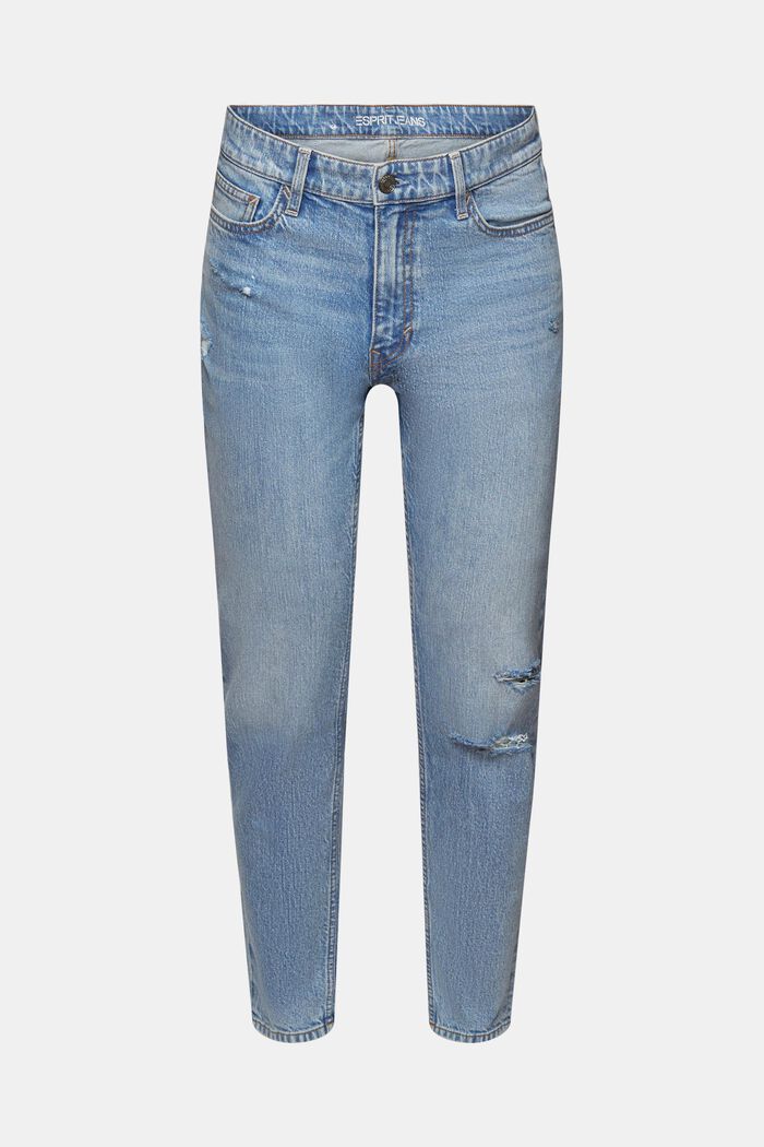 Mid-Rise Regular Tapered Jeans, BLUE LIGHT WASHED, detail image number 6