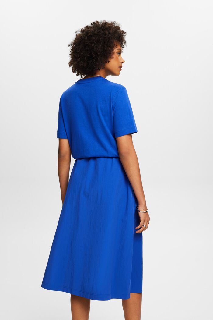 Mixed Material Midi Dress, BRIGHT BLUE, detail image number 2