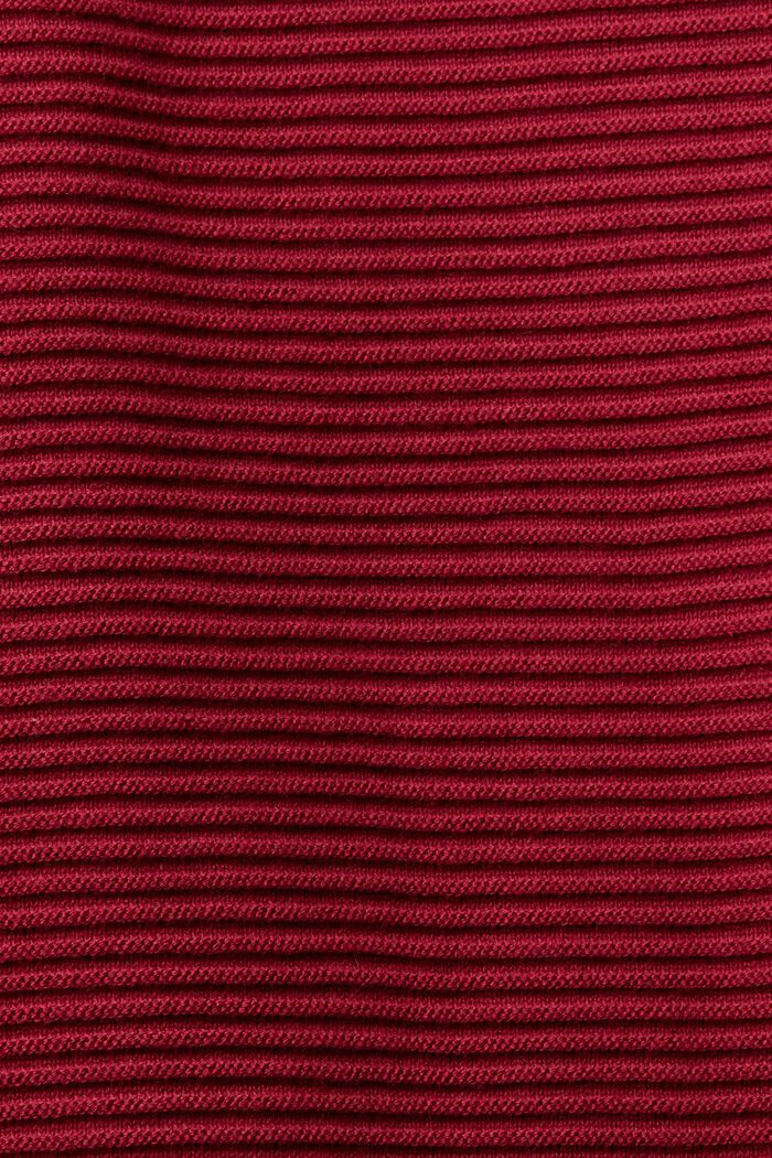 Textured high neck jumper with drawstring, CHERRY RED, detail image number 5