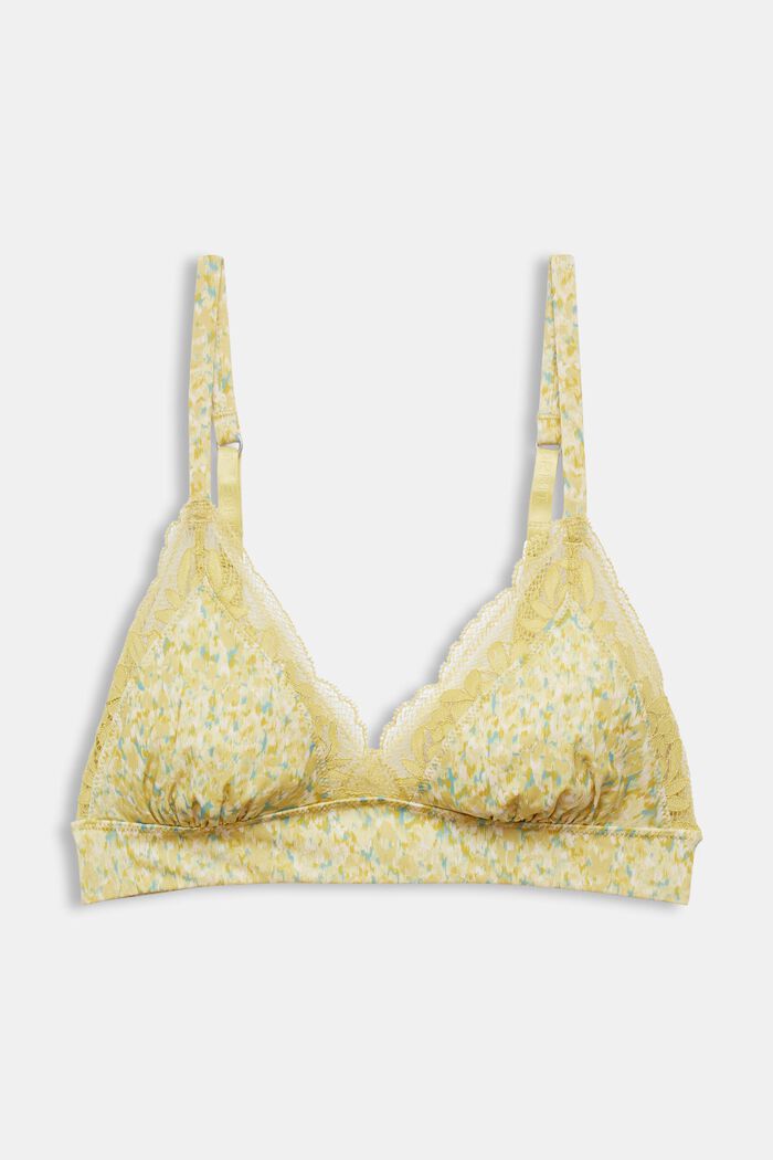 Non-wired bra with lace and pattern