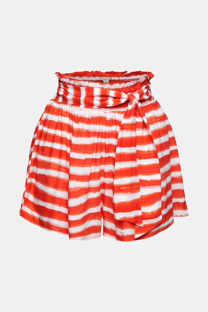 Shorts with a tie-around belt, LENZING™ ECOVERO™, CORAL, overview