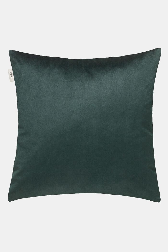 Velvet cushion cover with embroidery, GREEN, detail image number 2