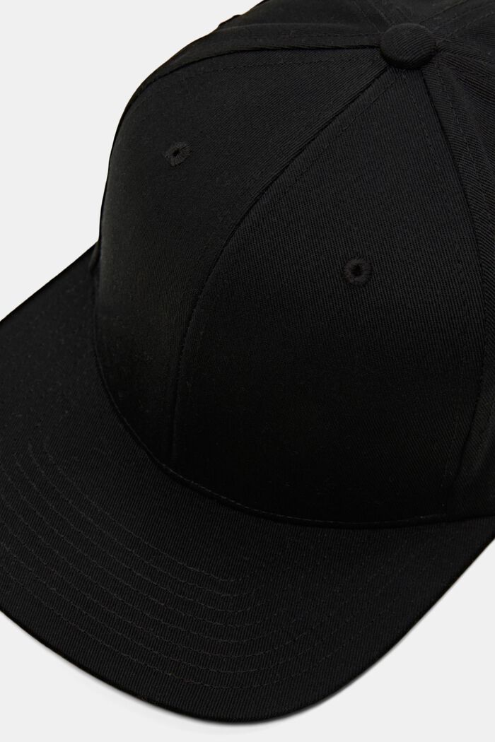 Cotton flat brim cap, NEW BLACK, detail image number 1