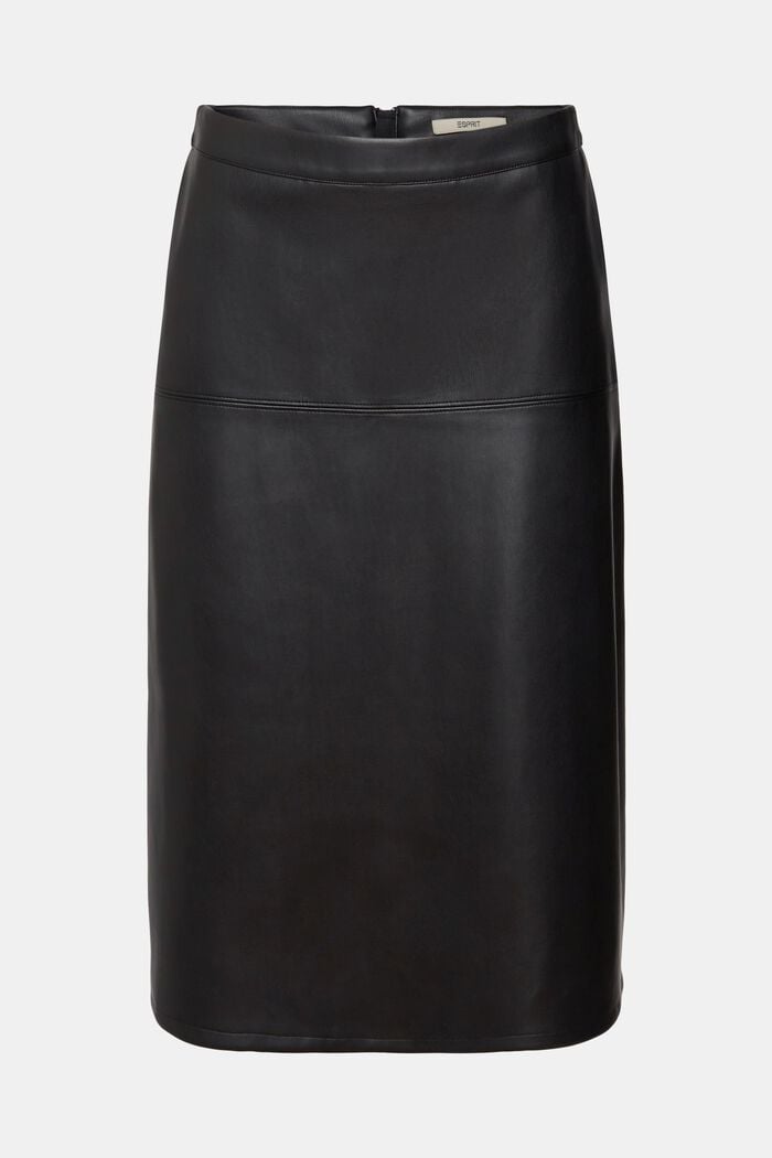 CURVY Faux leather midi skirt