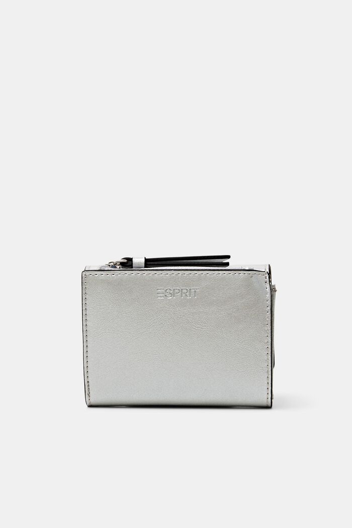 Glossy Fold-Over Wallet, SILVER, detail image number 2