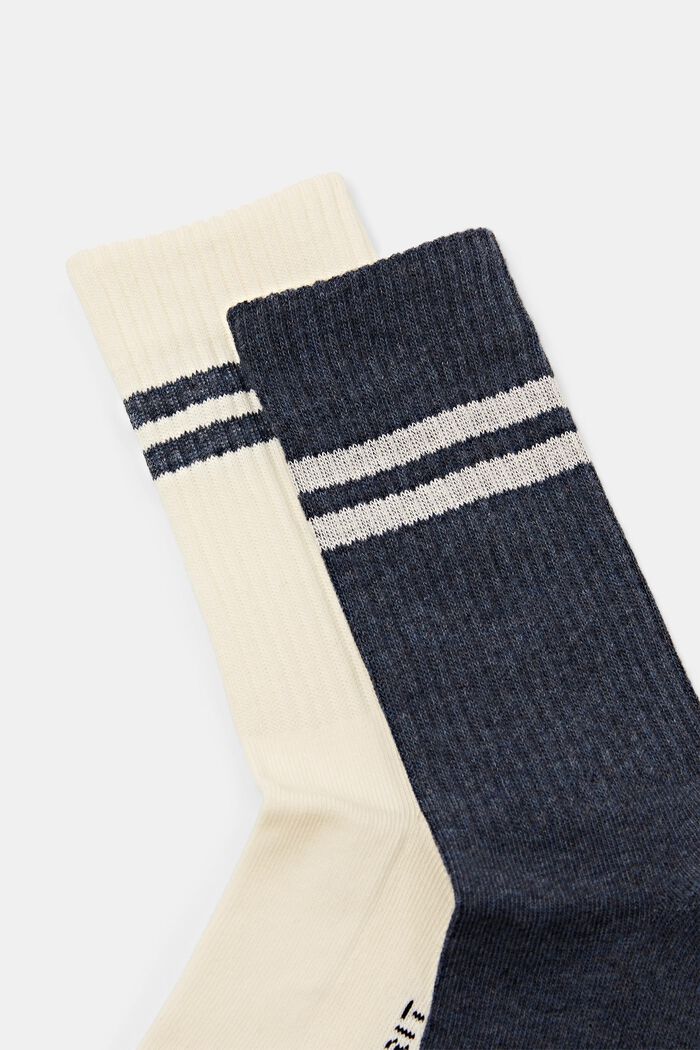 2-Pack Tennis Striped Socks, NAVY/WHITE, detail image number 2