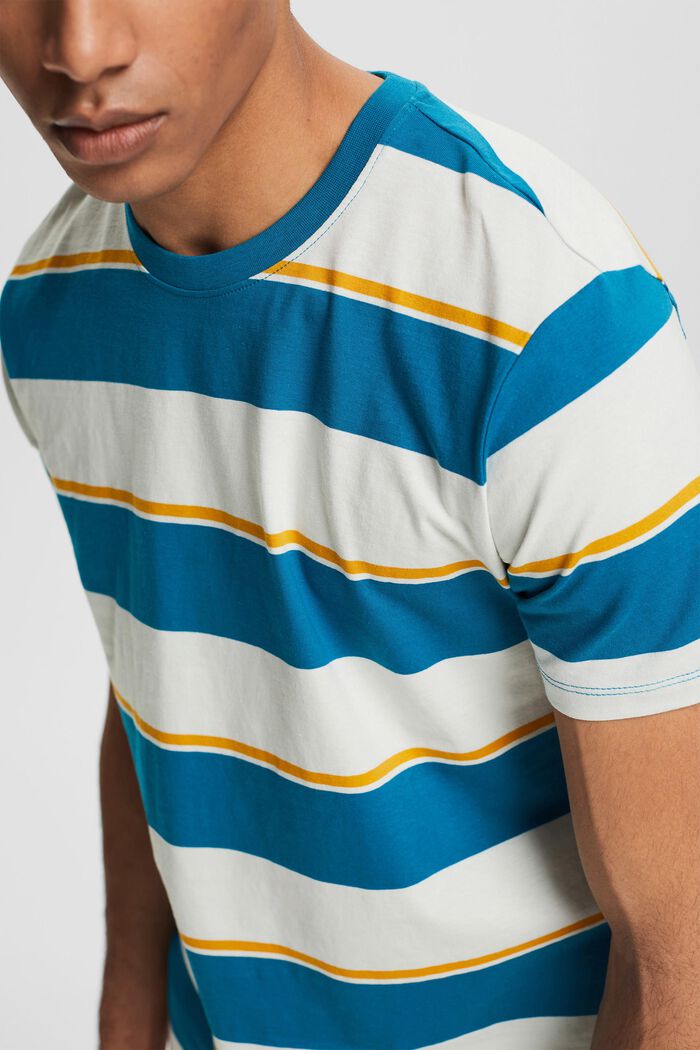 Striped jersey T-shirt, TEAL BLUE, detail image number 1